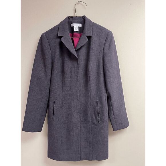 Pursuits Ltd Womens Long Sleeve suit coat Gray Sz 8 100% Polyester - Picture 1 of 6